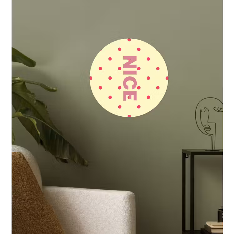 Behangcirkel - Nice - Stippen - Roze - Geel — 3