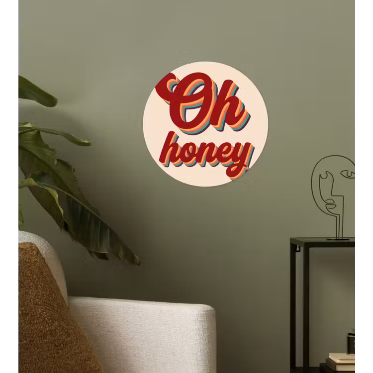 Behangcirkel - Oh honey - Rood - Schaduw — 3