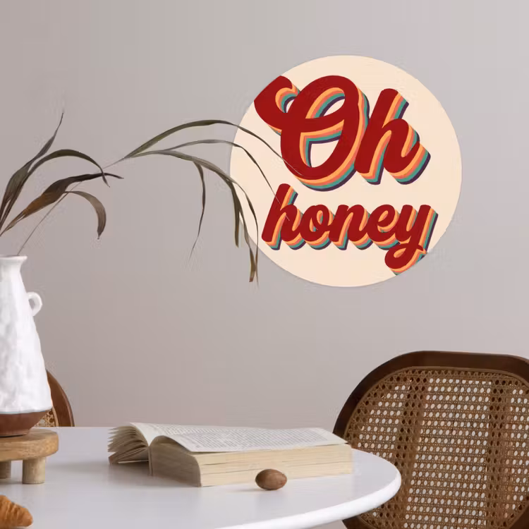 Behangcirkel - Oh honey - Rood - Schaduw — 4