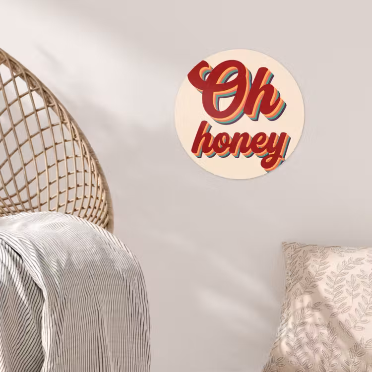 Behangcirkel - Oh honey - Rood - Schaduw — 5