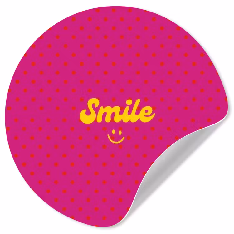 Behangcirkel - Smile - Stippen - Roze — 1