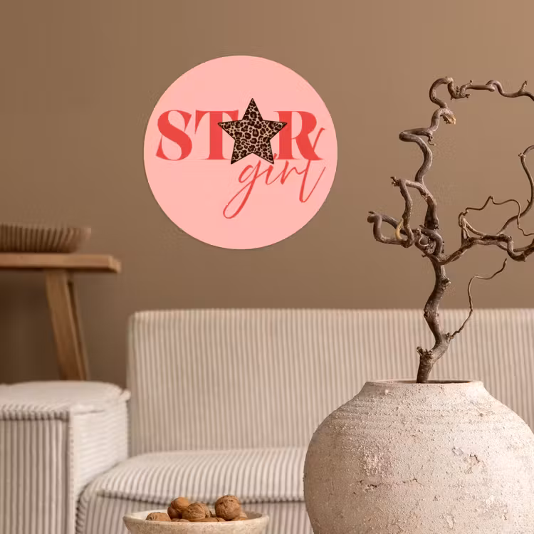 Behangcirkel - Star girl - Roze - Panter - Ster — 2