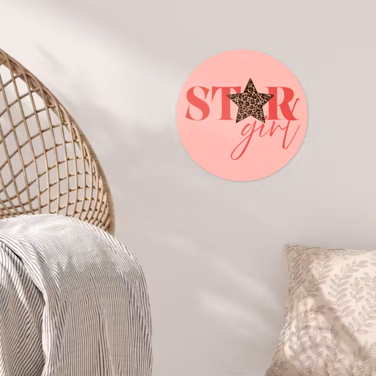 Behangcirkel - Star girl - Roze - Panter - Ster — 5