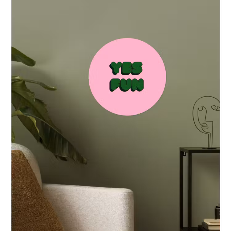 Behangcirkel - Yes fun - Groen - Roze — 3
