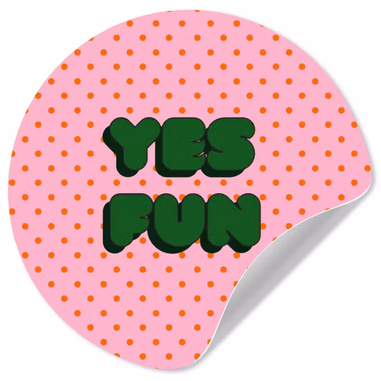 Behangcirkel - Yes fun - Groen - Roze - Stippen — 1