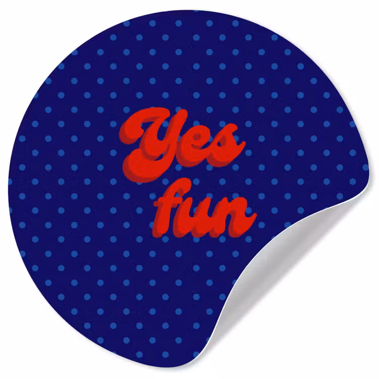 Behangcirkel - Yes fun - Rood - Blauw - Stippen — 1