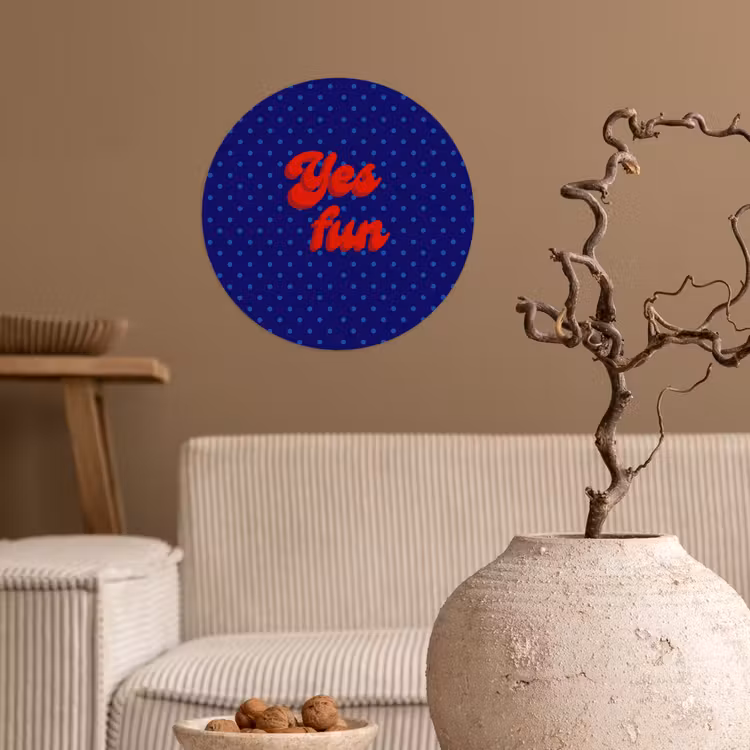 Behangcirkel - Yes fun - Rood - Blauw - Stippen — 2