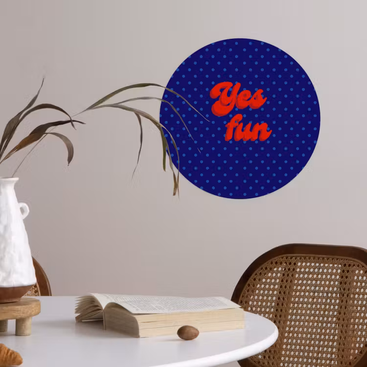 Behangcirkel - Yes fun - Rood - Blauw - Stippen — 4