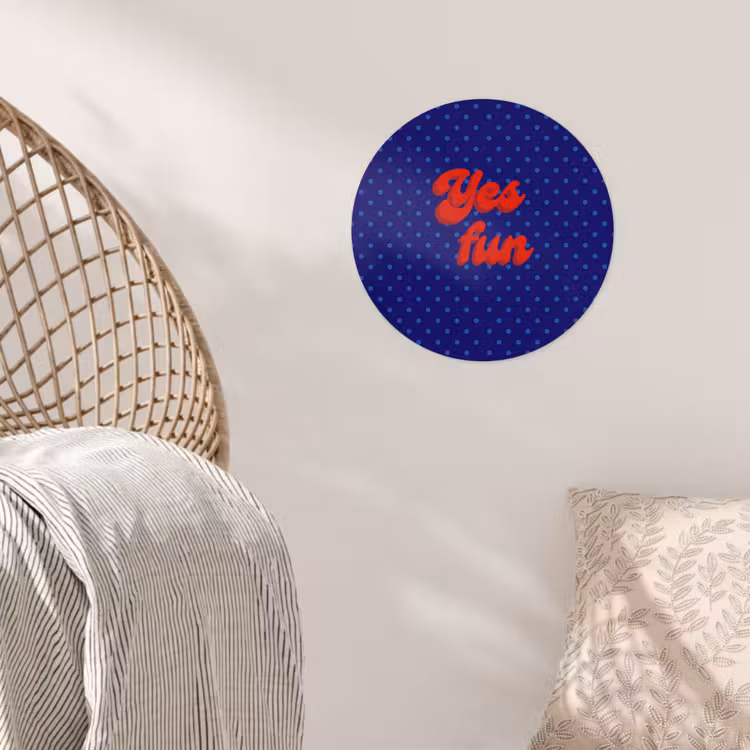 Behangcirkel - Yes fun - Rood - Blauw - Stippen — 5