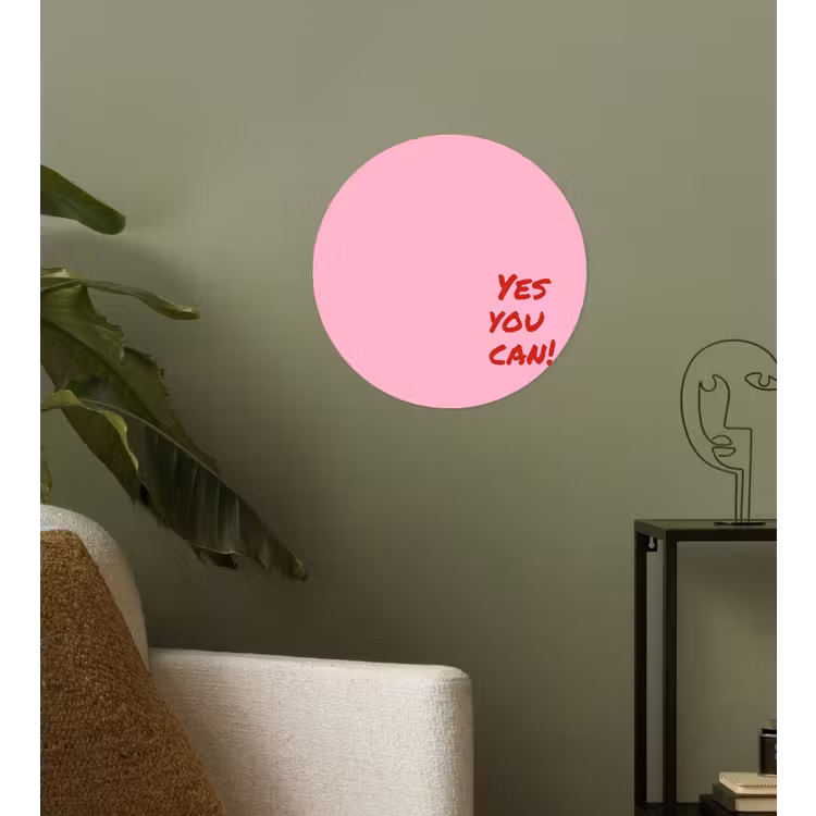 Behangcirkel - Yes you can do it - Rood - Roze — 3