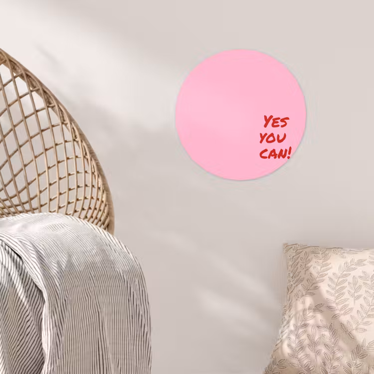 Behangcirkel - Yes you can do it - Rood - Roze — 5