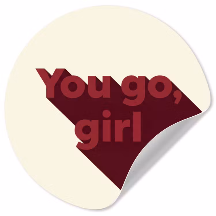 Behangcirkel - you go girl - 3D - Rood — 1