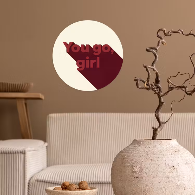 Behangcirkel - you go girl - 3D - Rood — 2