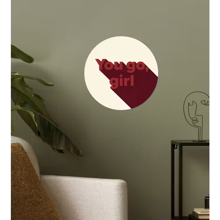 Behangcirkel - you go girl - 3D - Rood — 3