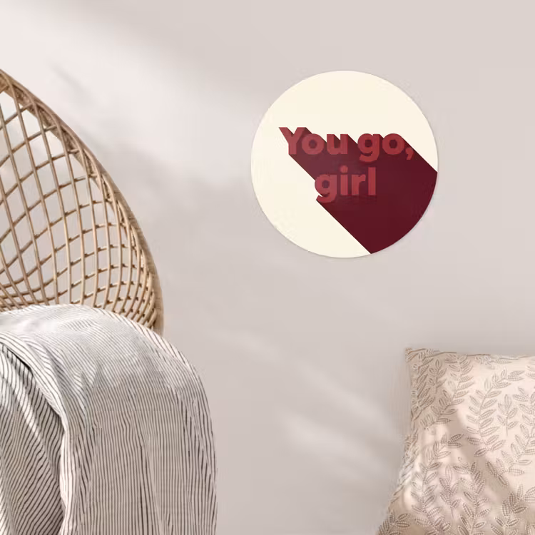 Behangcirkel - you go girl - 3D - Rood — 5
