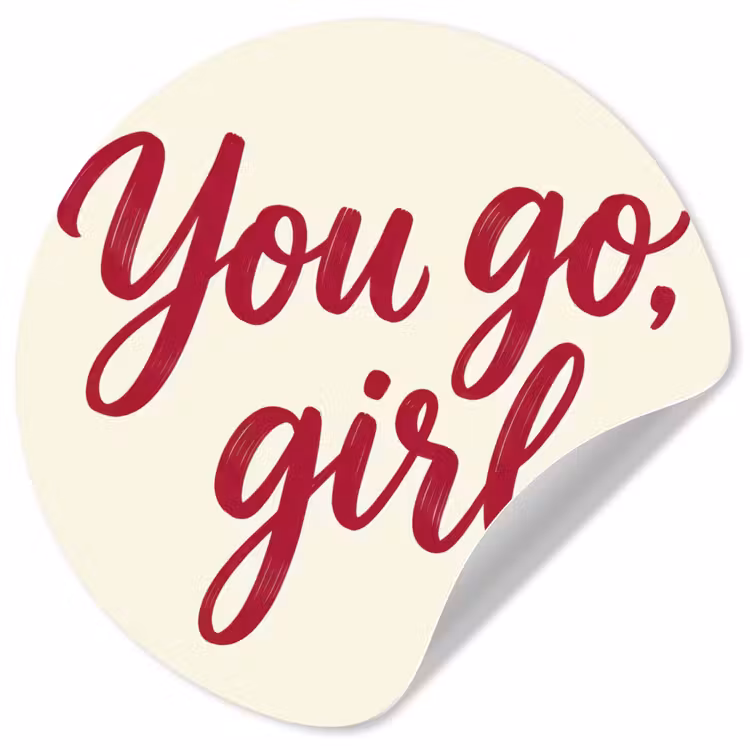 Behangcirkel - you go girl - Rood - Wit — 1