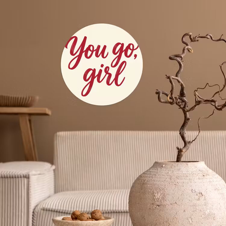 Behangcirkel - you go girl - Rood - Wit — 2