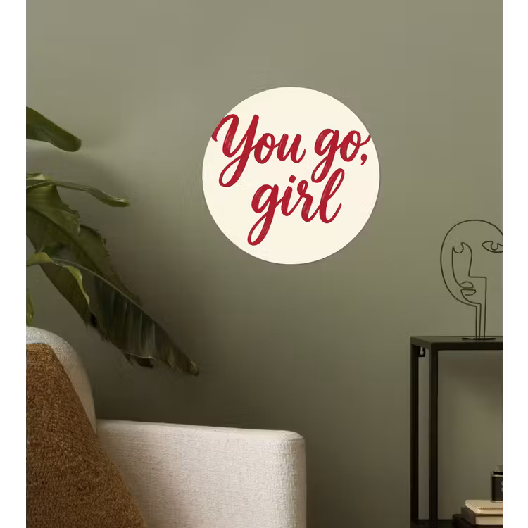 Behangcirkel - you go girl - Rood - Wit — 3