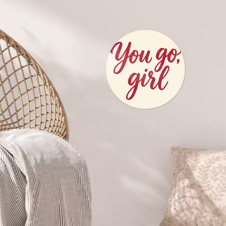 Behangcirkel - you go girl - Rood - Wit — 5