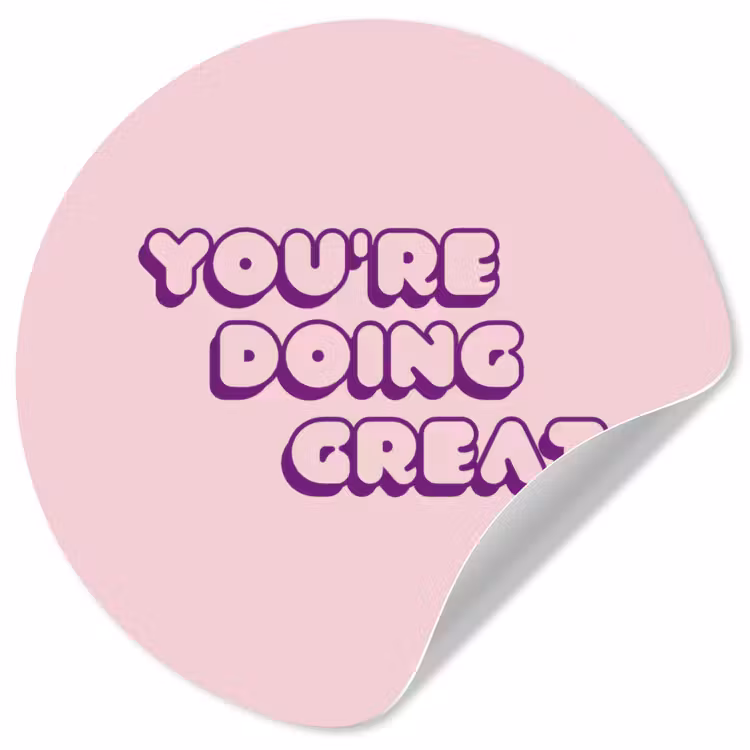 Behangcirkel - You're doing great - Roze - Bubble letters — 1