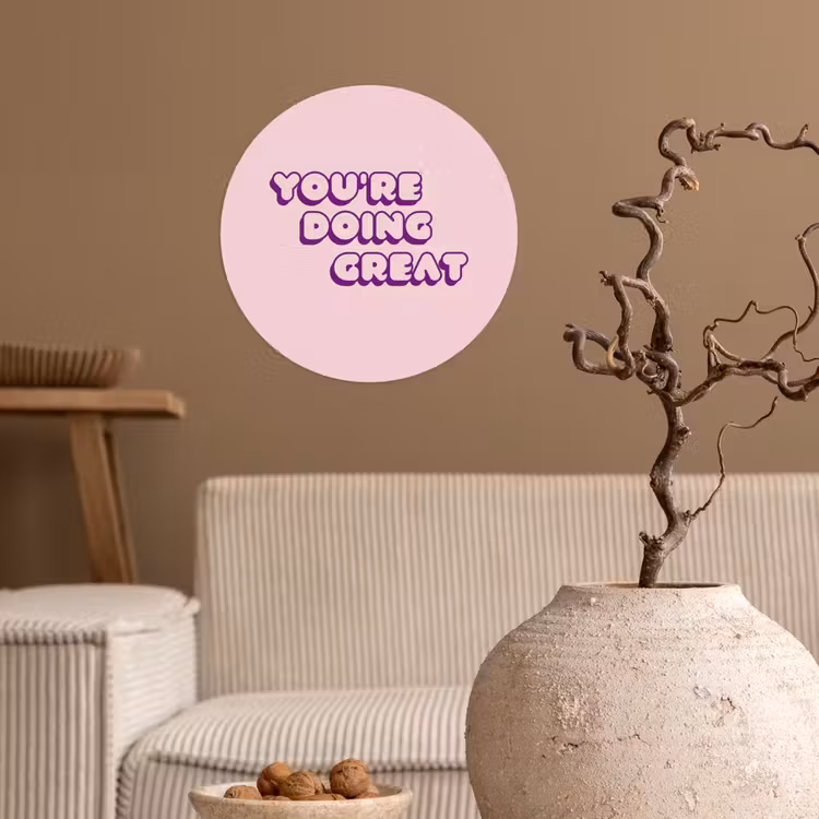Behangcirkel - You're doing great - Roze - Bubble letters — 2