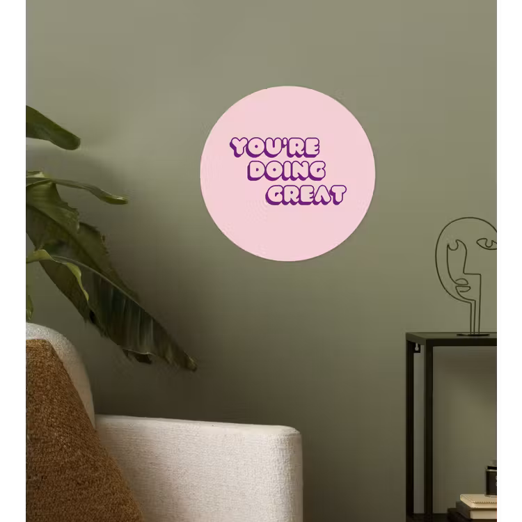 Behangcirkel - You're doing great - Roze - Bubble letters — 3