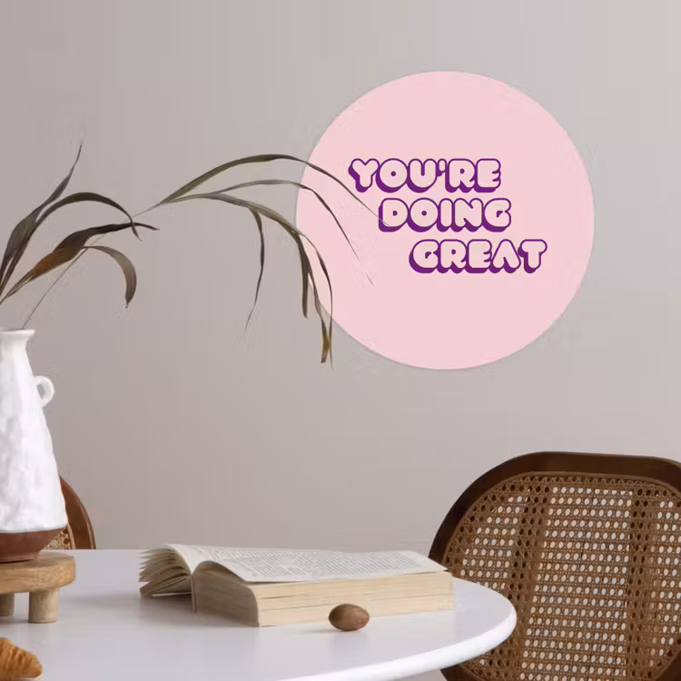 Behangcirkel - You're doing great - Roze - Bubble letters — 4