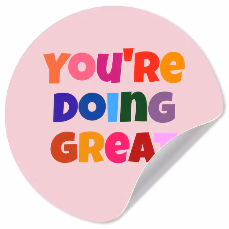 Behangcirkel - You're doing great - Roze - Kleurrijk — 1