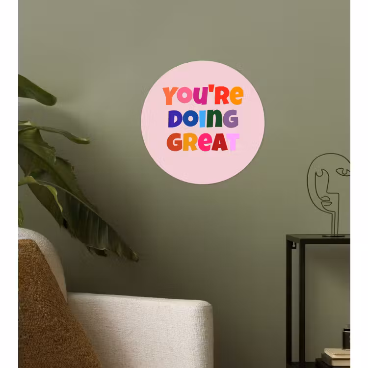 Behangcirkel - You're doing great - Roze - Kleurrijk — 3
