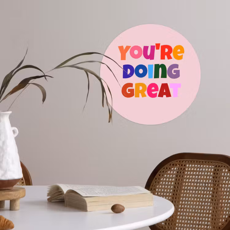 Behangcirkel - You're doing great - Roze - Kleurrijk — 4