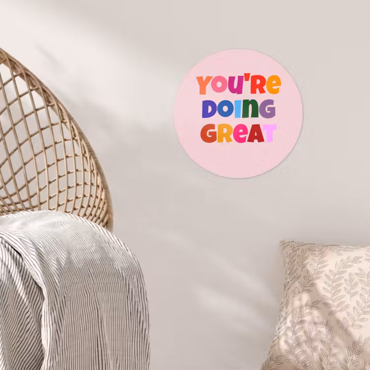 Behangcirkel - You're doing great - Roze - Kleurrijk — 5
