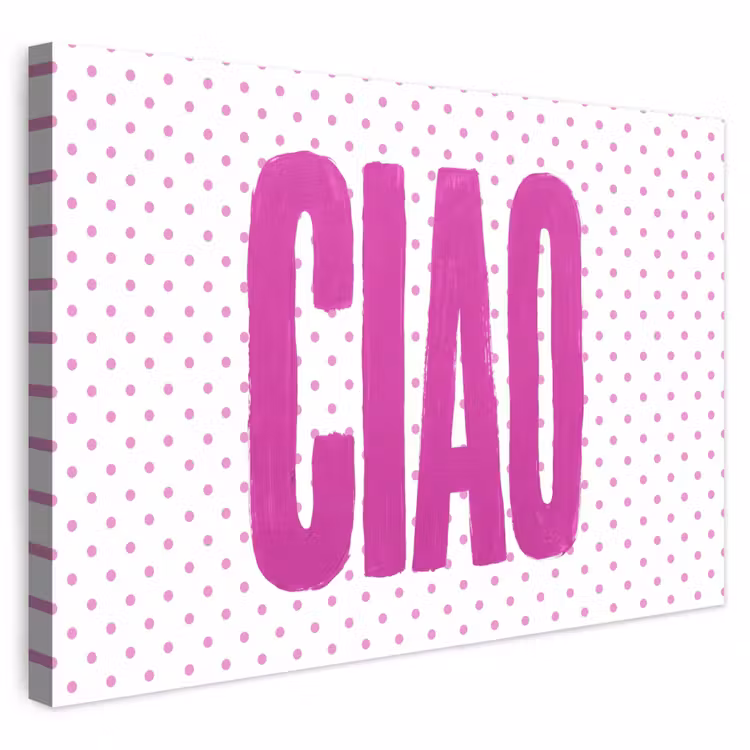 Buiten canvas - Ciao - Stippen - Roze - Wit — 1