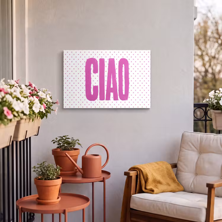 Buiten canvas - Ciao - Stippen - Roze - Wit — 4