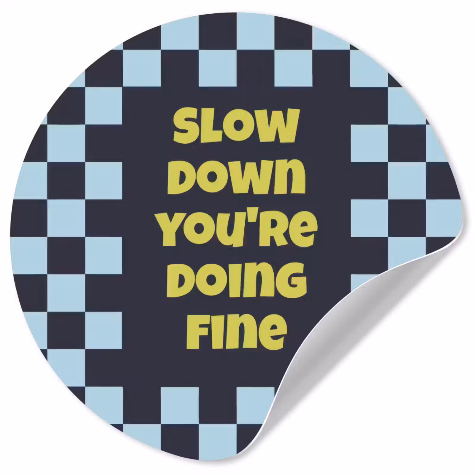 Behangcirkel - Patroon - Geblok - Blauw - Slow down you're doing fine — 1