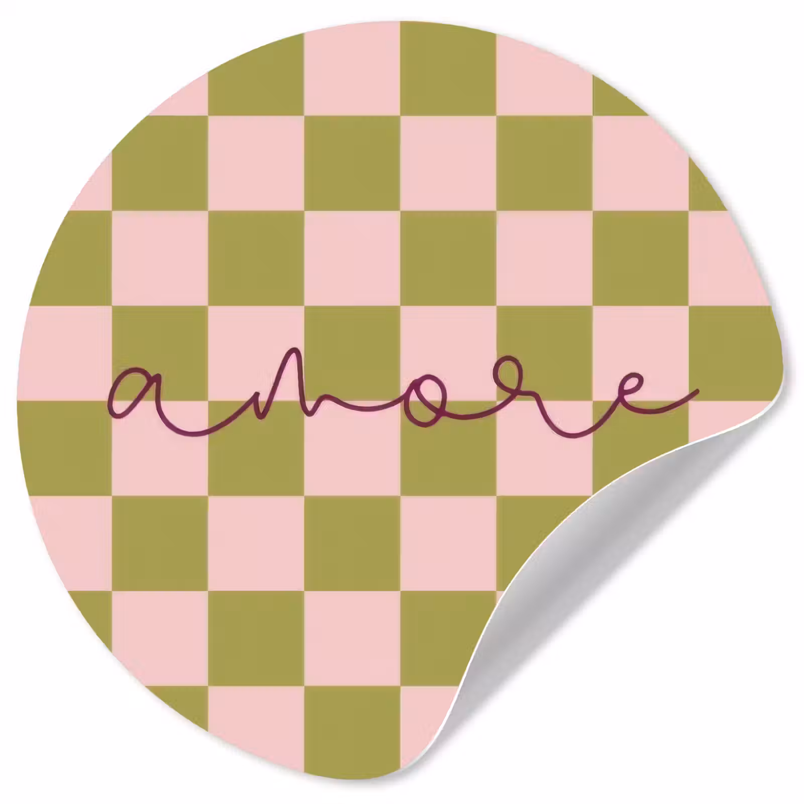 Behangcirkel - Patroon - Geblokt - Olijfgroen - Amore — 1
