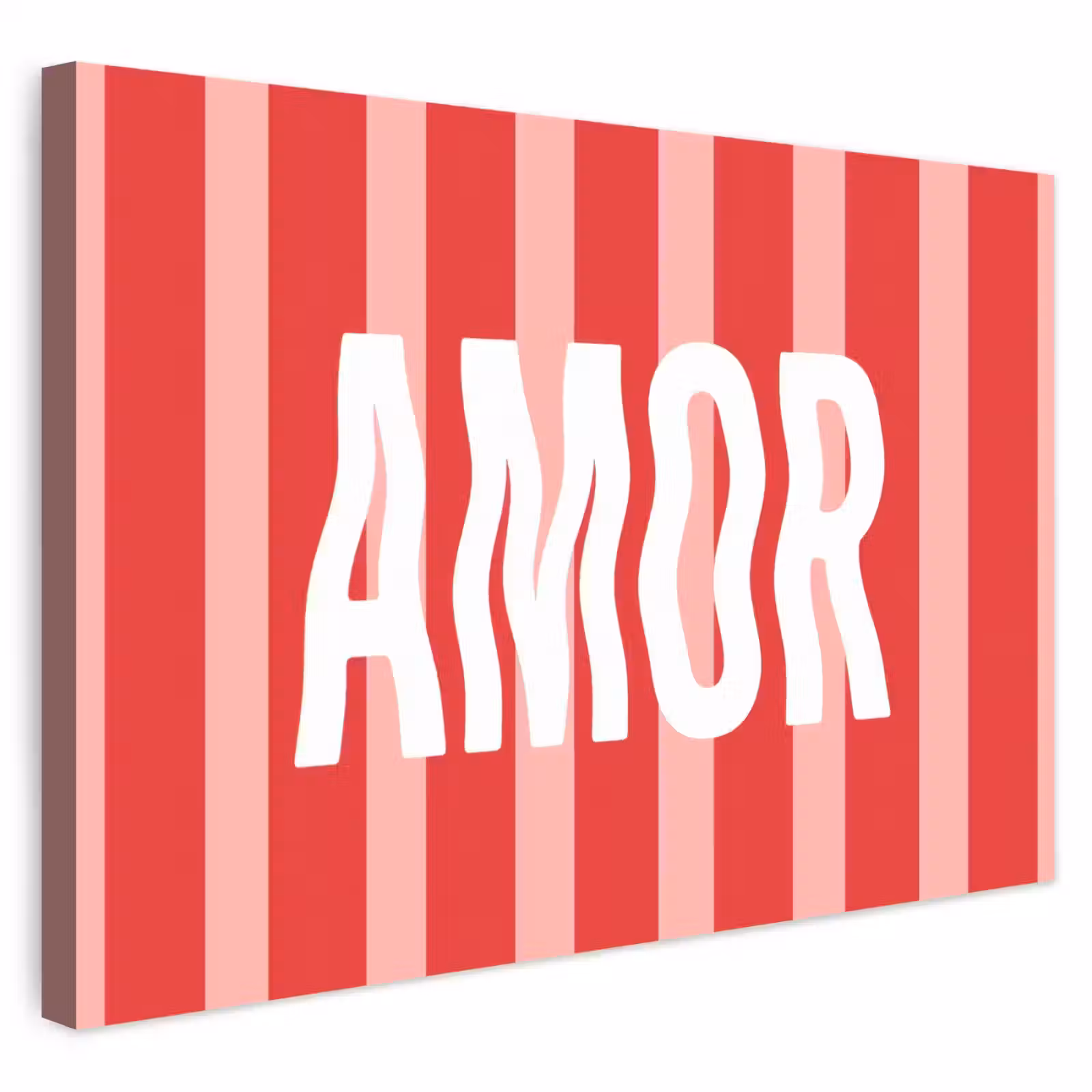 Buiten canvas - Amor - Strepen - Rood - Roze — 1