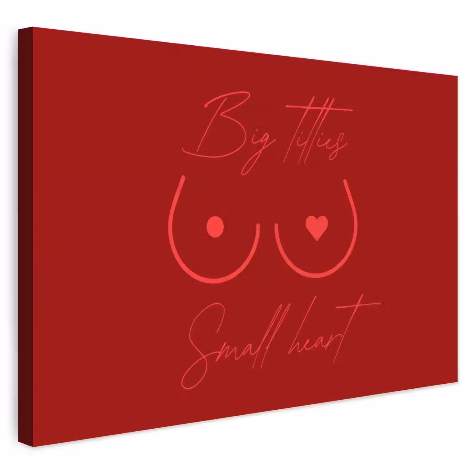 Buiten canvas - Big titties small heart - Rood - Hart — 1