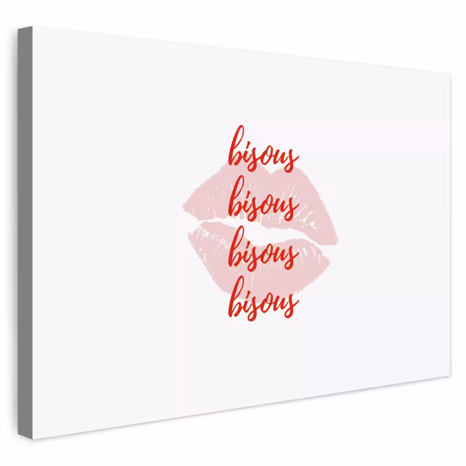 Buiten canvas - Bisous - Lip - Wit - Rood — 1