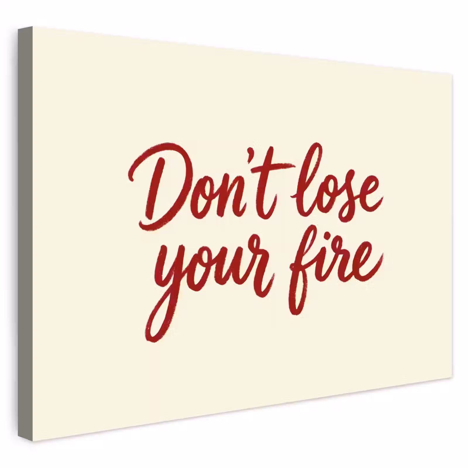 Buiten canvas - Don't lose your fire - Rood - Wit - Minimalistisch — 1