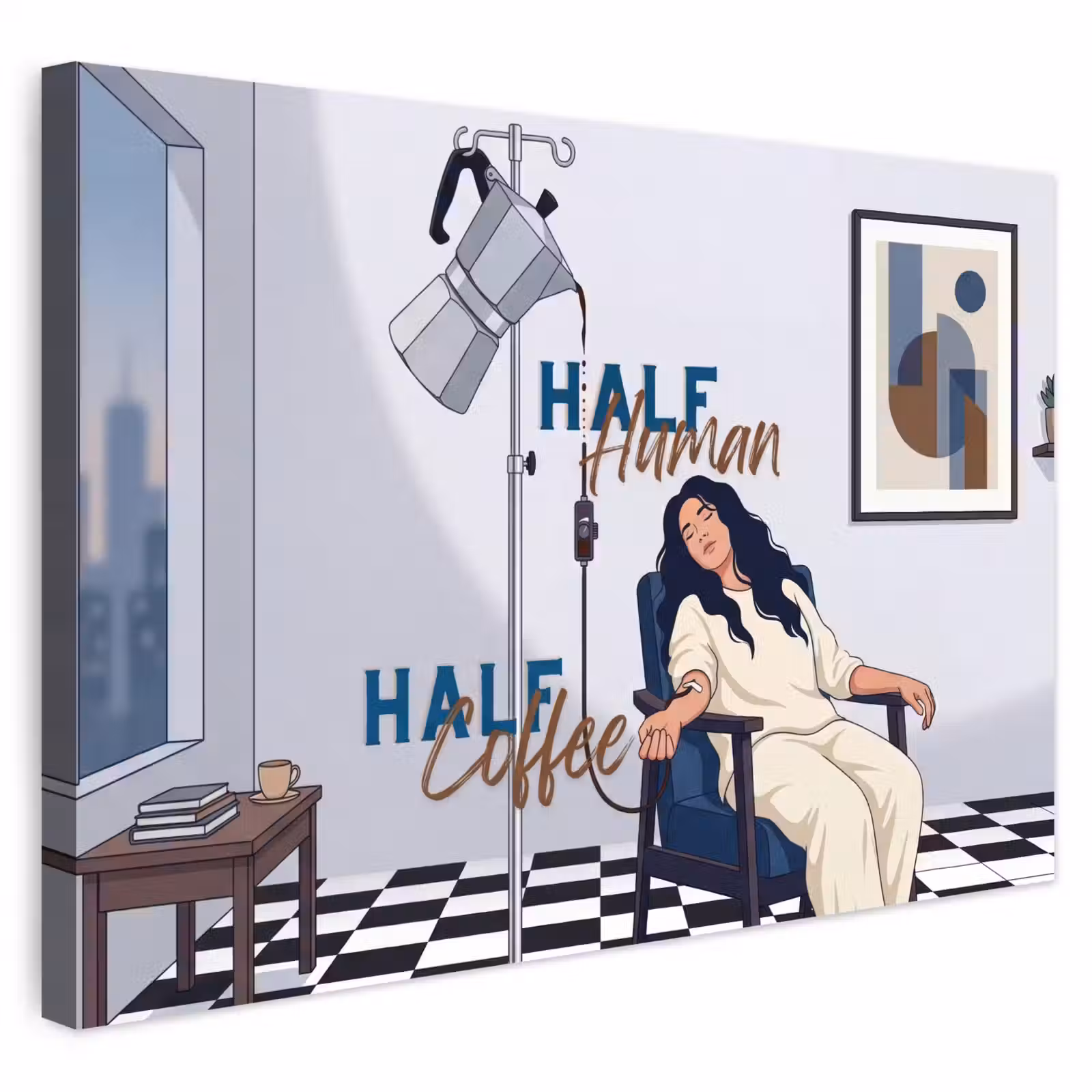 Buiten canvas - Half human, Half Coffee - Infuus - Koffie — 1