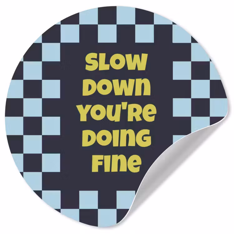 Behangcirkel - Patroon - Geblok - Blauw - Slow down you're doing fine — 1