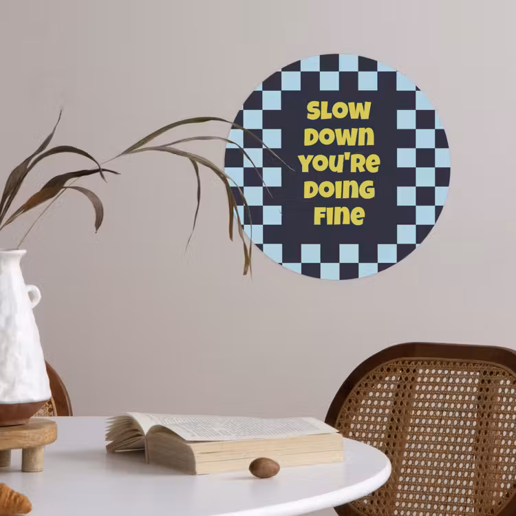 Behangcirkel - Patroon - Geblok - Blauw - Slow down you're doing fine — 4