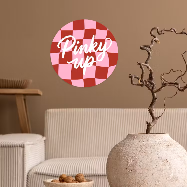 Behangcirkel - Pinky up - Geblokt - Bordeauxrood — 2