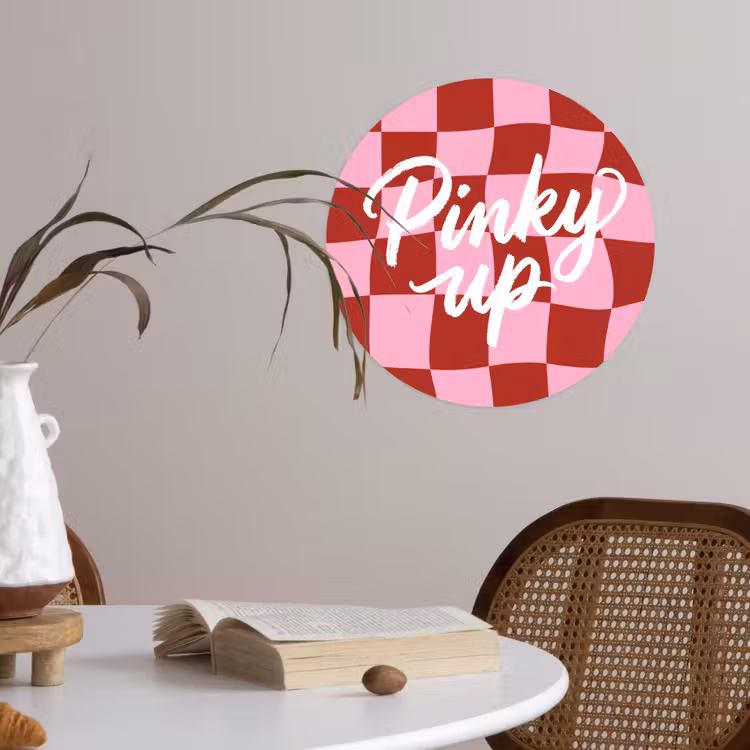 Behangcirkel - Pinky up - Geblokt - Bordeauxrood — 4