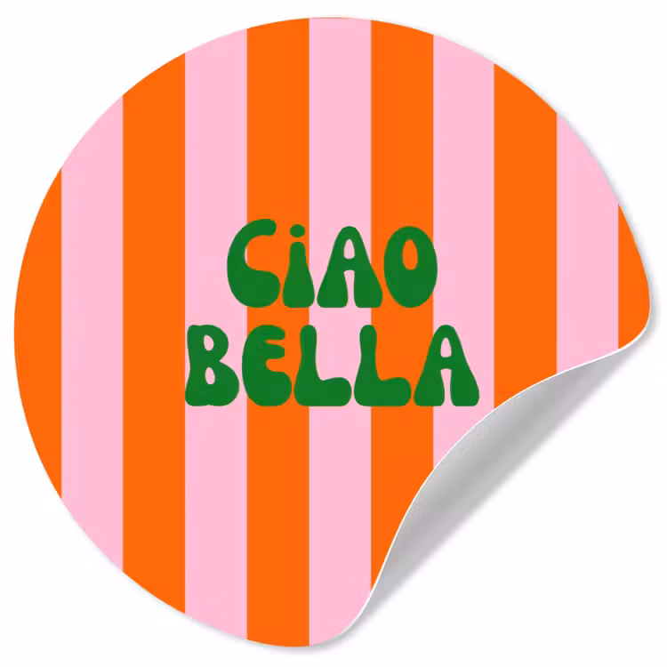 Behangcirkel - Strepen - Oranje - Verticaal - Ciao bella — 1