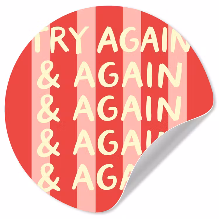 Behangcirkel - Strepen - Rood - Try again — 1