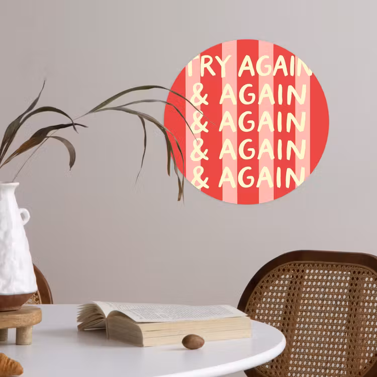 Behangcirkel - Strepen - Rood - Try again — 4