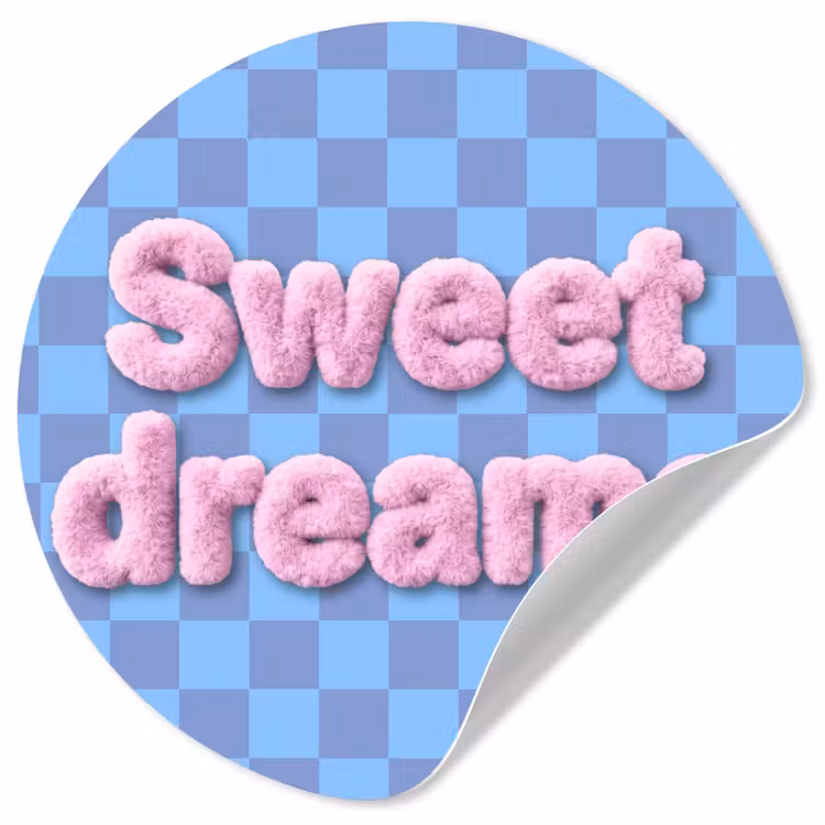 Behangcirkel - Sweet dreams - Vierkanten - Roze - Blauw — 1