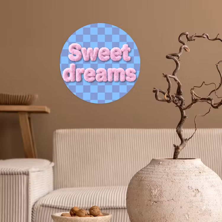 Behangcirkel - Sweet dreams - Vierkanten - Roze - Blauw — 2