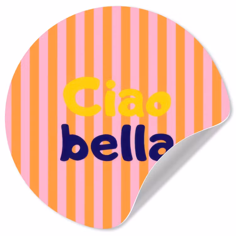 Behangcirkel - Verticaal - Strepen - Oranje - Ciao bella — 1